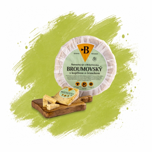 ŘEMESLNÝ SÝR Z BROUMOVSKA BROUMOVSKÝ S KOPŘIVOU A ČESNEKEM